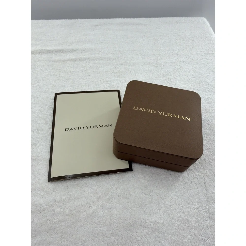 David Yurman Empty Jewelry Large Brown Suede Pouch, Box, Ribbon